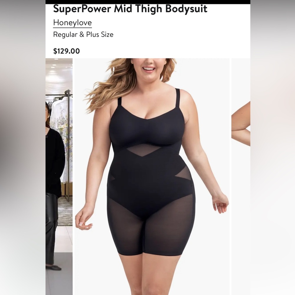 Honeylove Black Shapewear Bodysuit with Adjustable Straps